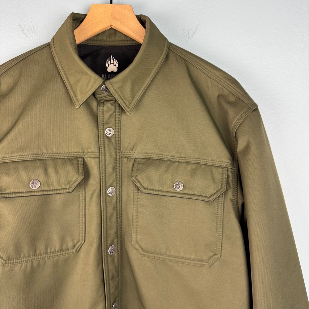 Alaskan Hardgear Men's‎ M Olive Green Snowcat Jacket Shirt Shacket Fleece Lined